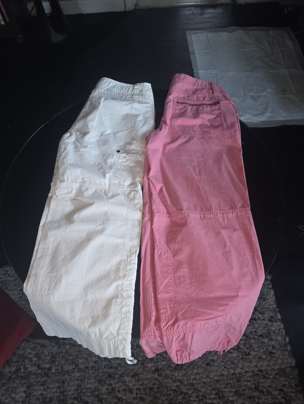Old Navy Womens White & Pink Cargo Capri Pants